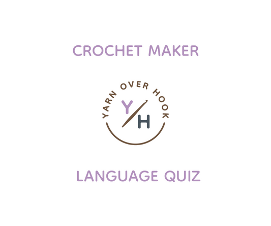 Crochet Maker Language Text with the Yarn Over Hook Logo
