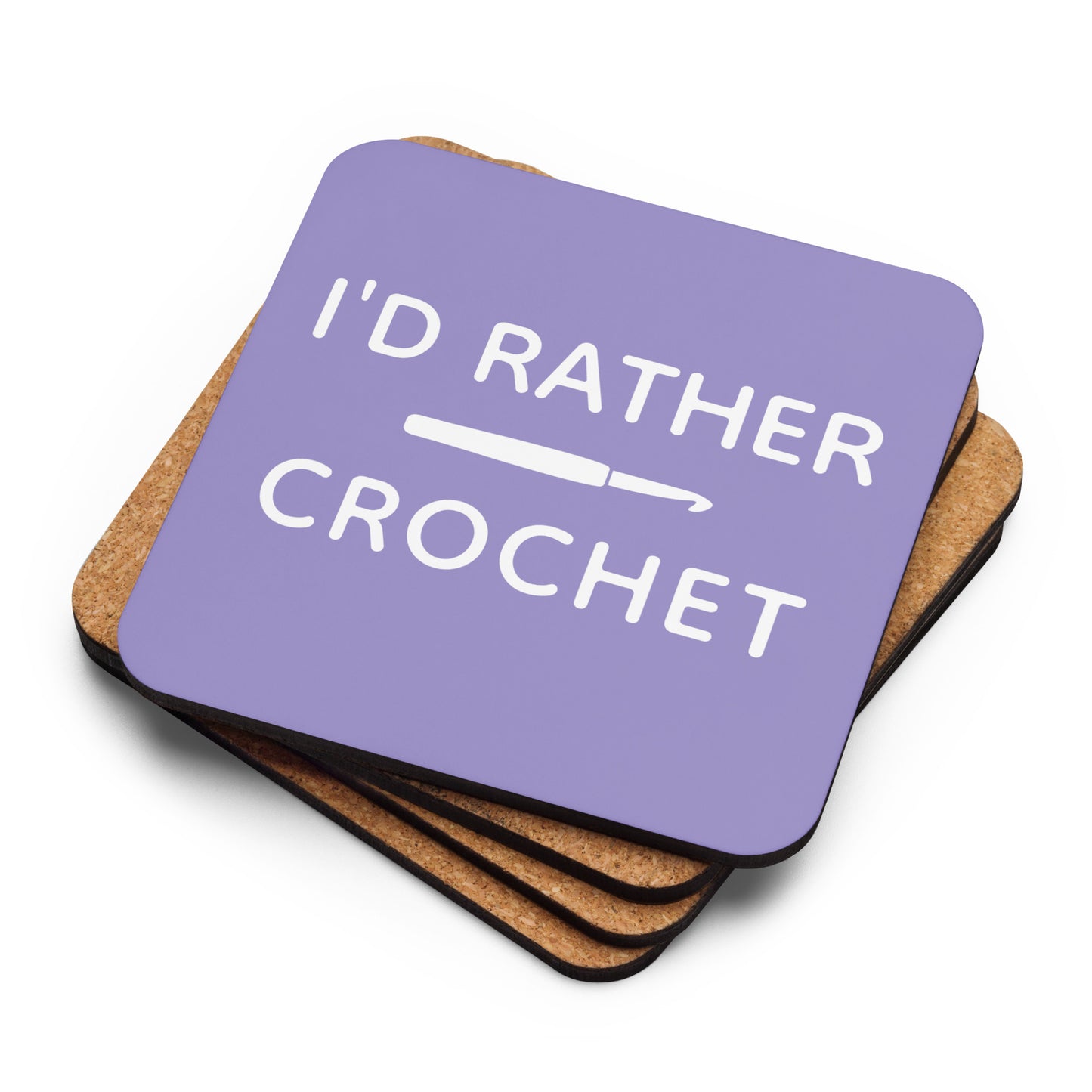 “I’d Rather Crochet” Coaster (1)