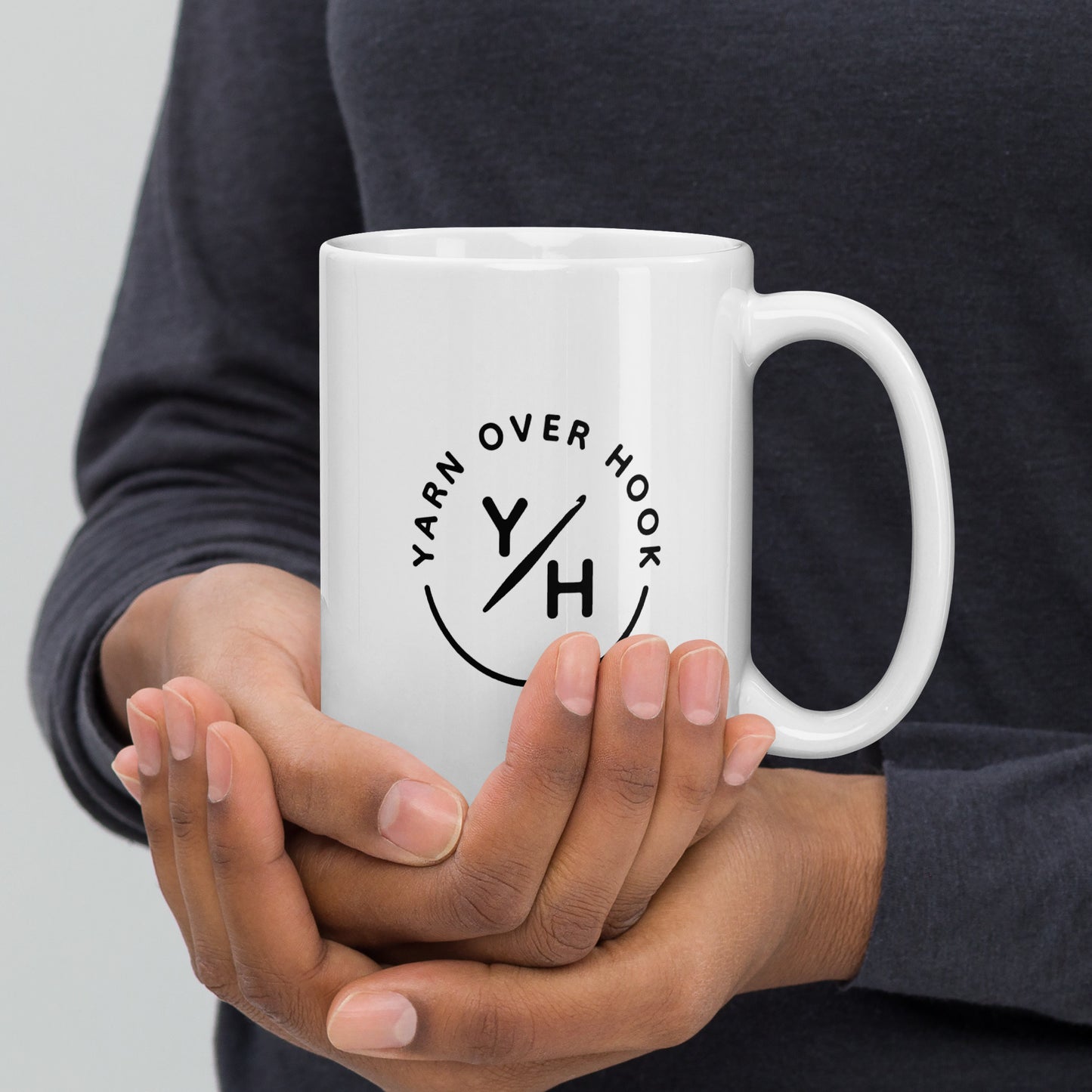 “I’d Rather Crochet” Mug | White Ceramic (15 oz & 20 oz) with Y/H Logo
