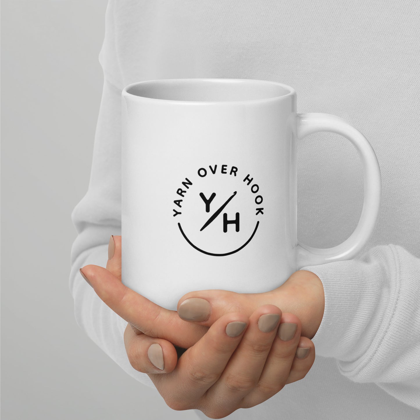 “I’d Rather Crochet” Mug | White Ceramic (15 oz & 20 oz) with Y/H Logo